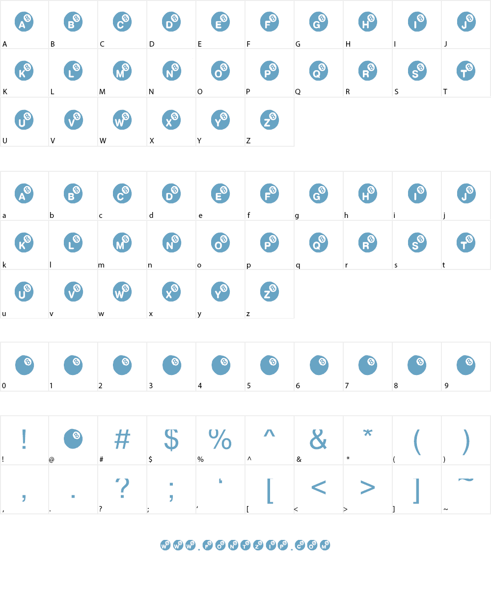 KR Eight Ball Font Character